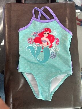 Disney Kids Ariel One-Piece Swimsuit in Mint and Purple